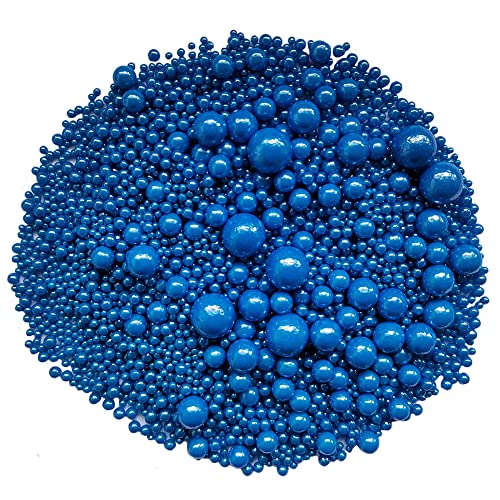 Image of Edible Royal Blue Sugar Pearls Candy Sprinkles 120G / 4.23Ounce Baking Cake Sprinkles Cupcake and Cake Topper Cookie Decorations Wedding Party Valentines Halloween Christmas Supplies