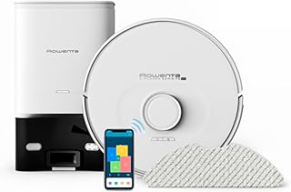Rowenta X-plorer Serie 75 S+ RR8587 Robot aspirador autovaciado 4,1 L con mapeo, cámara y láser, para mascotas y alergias, compatible con smartphones y asistentes de voz, 2 mopas estándar