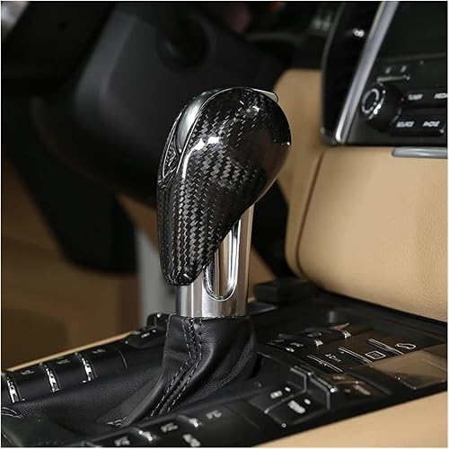 Miniatura 5 de Funda de fibra de carbono real para el cabezal de cambio de marchas, compatible con MACAN 718 911, Panamera Cayman Boxster 2009-2021, accesorios de