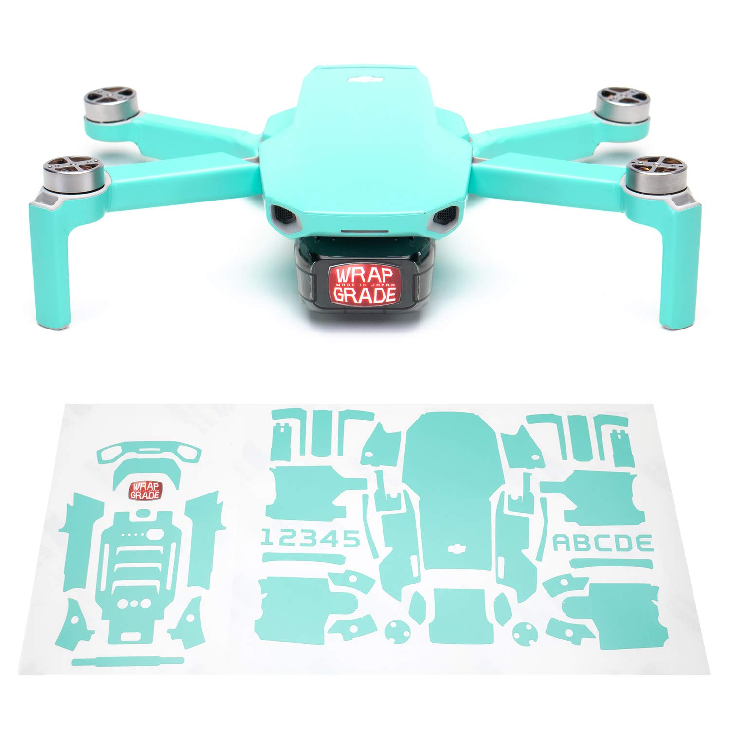 Wrapgrade Skin Sticker Set Compatible with DJI Mini 2 (MINT BLUE)