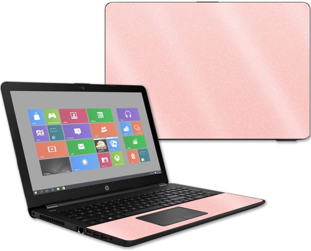 MightySkins Glossy Glitter Skin for HP 15t Laptop 15.6" (2017) - Blush | Protective, Durable High-Gloss Glitter Finish | Easy to Apply, Remove, and Change Styles | Made in The USA
