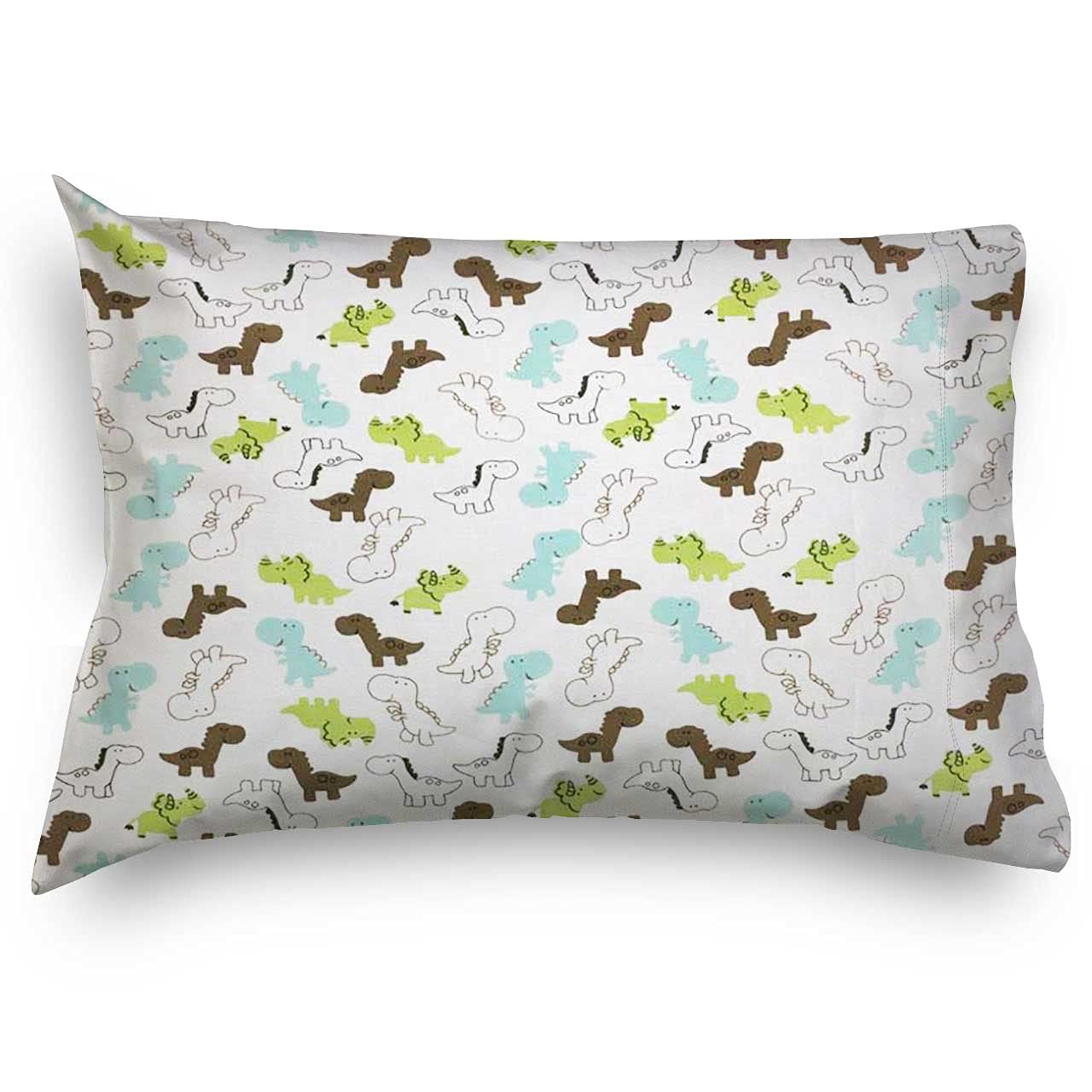 SheetWorld Twin Pillow Case 20 x 26, 100% Cotton Interlock Jersey Hypoallergenic, Baby Dinosaurs, Made in USA
