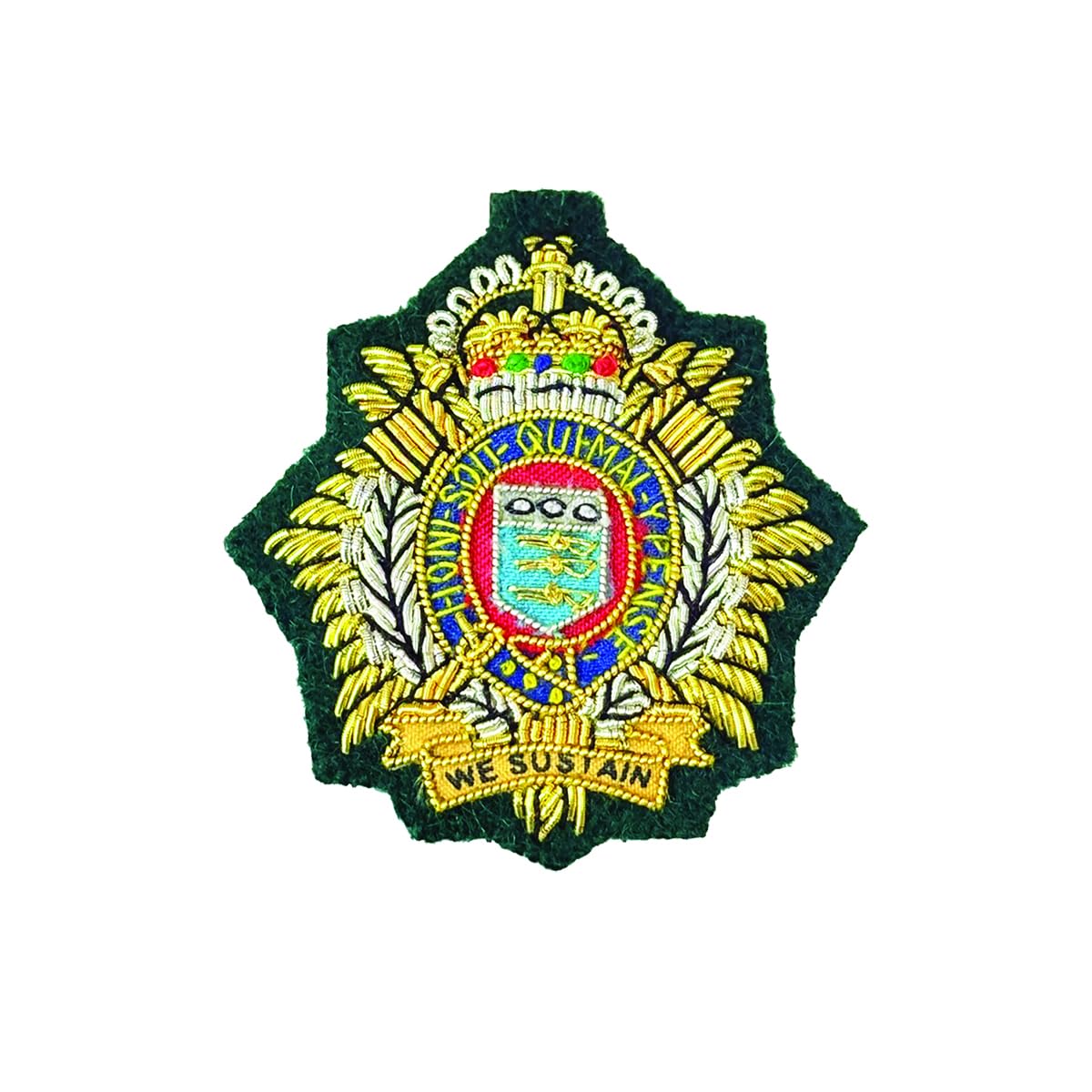 CL Distribution Officers Royal Logistic Corps RLC Wire Embroided Beret Badge Commando Green King's Crown