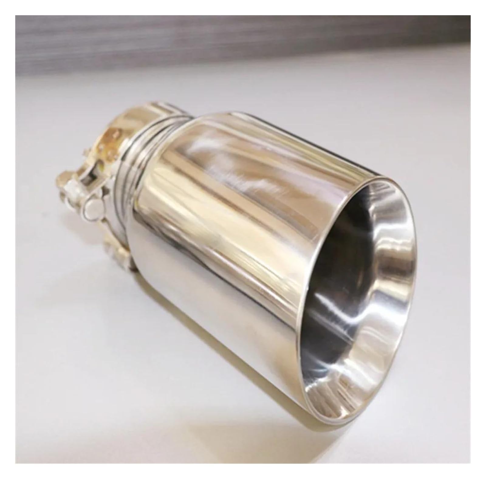 CRJIMX Auspuffendrohr Edelstahl 70mm - Universeller Auspuffschmuck Silber