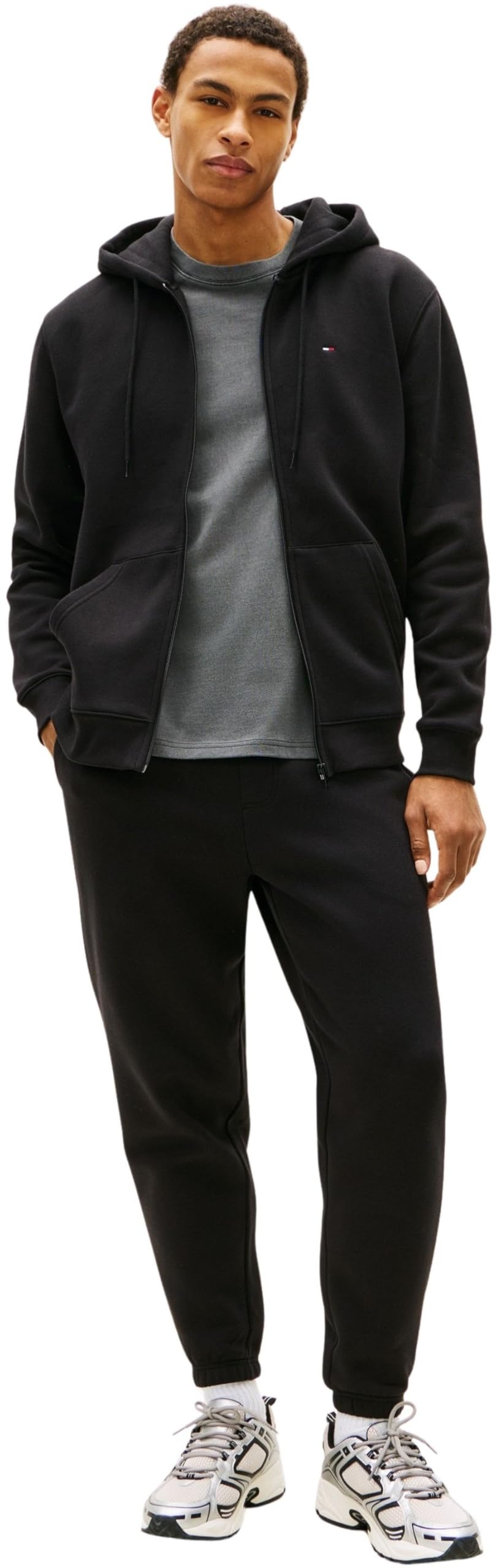 Tommy Jeans Men's TJM Reg S Flag Tracksuit DM0DM23281, Black (Black), M