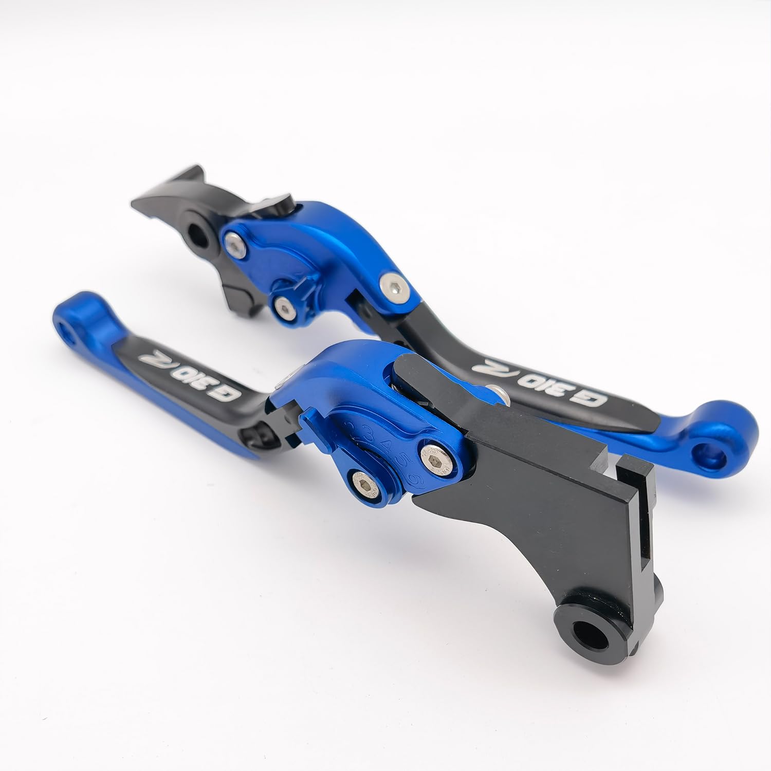 Leve freno e frizione pieghevoli compatibili con BMW G310R 2017-2023, maniglie regolabili ed estensibili (blu, nero, blu, G310R 2021-2023)