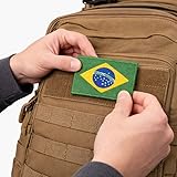 Patch Bandeira do Brasil Bordado com Velcro –8x5cm, Poliéster Premium, Ideal para Mochilas, Uniformes,e Acessórios para a Copa do Mundo.