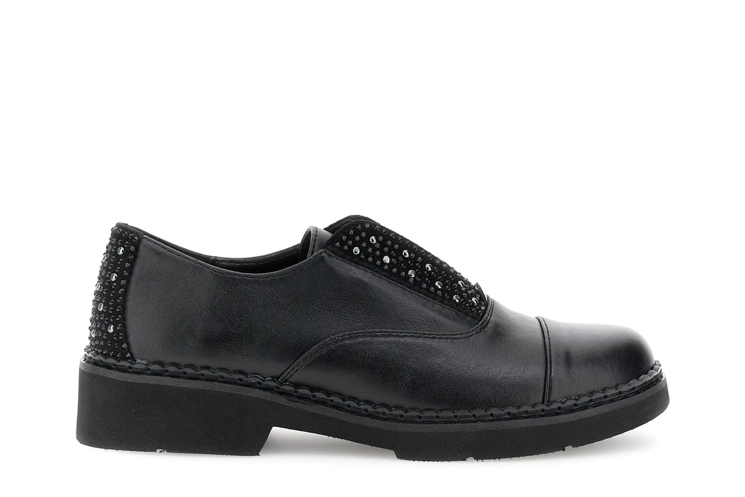 CAFèNOIR - Derby con Inserti di Strass E Borchie, da Donna, Colore Nero