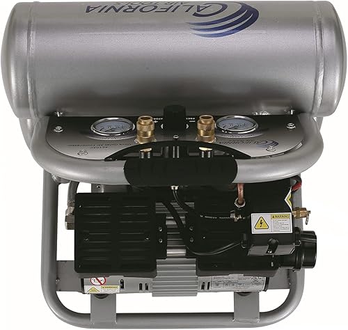 Miniatura 10 de California Air Tools 4610AC Ultra silencioso y sin aceite 1.0 Hp, 4.6 galones. Compresor de aire de doble tanque de aluminio con manguera de aire