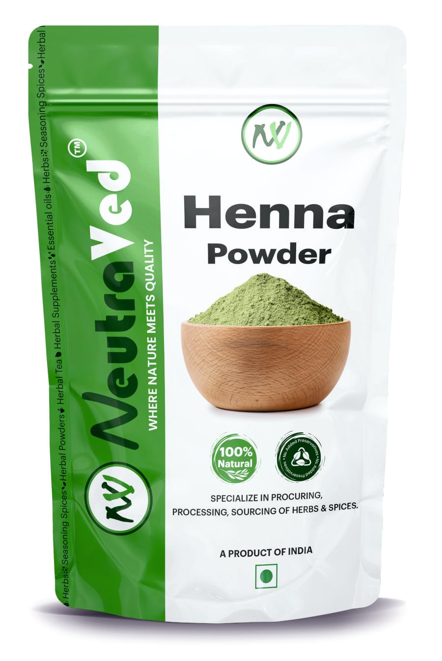 NeutraVed Natural Henna Powder for Hair (250g) | Henna Powder Organic for Hair | Mehendi for Hair | Herbal Hair Colour Without Chemicals 250g