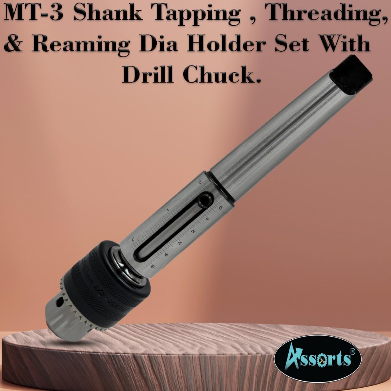 Assorts 3MT Tapping, Threading, and Reaming Die Holder Set with Drill Chuck - Metric