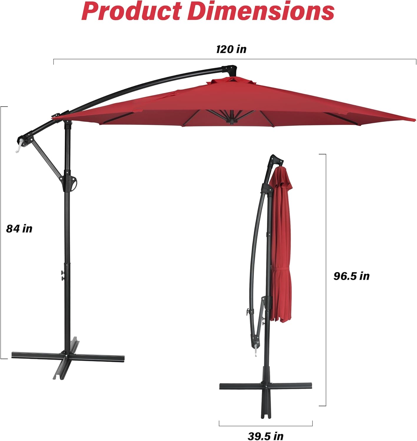 InfiniPower 9ft Patio Umbrella Replacement Canopy, Outdoor Replacement Canopy Only, Table Umbrellas Top Cover with 8 Ribs for Garden, Yard