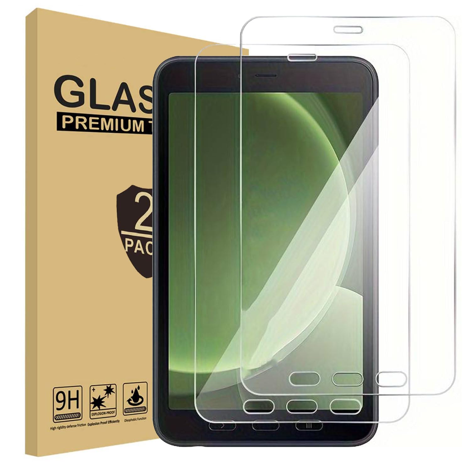 2 Pack Glass Screen Protector for Galaxy Tab Active5 8 inch tablet, Case Friendly Anti-Scratch 9H Tempered Glass Screen Saver for Tab Tab Active5 Enterprise Edition 2024, SM-X300/307/306
