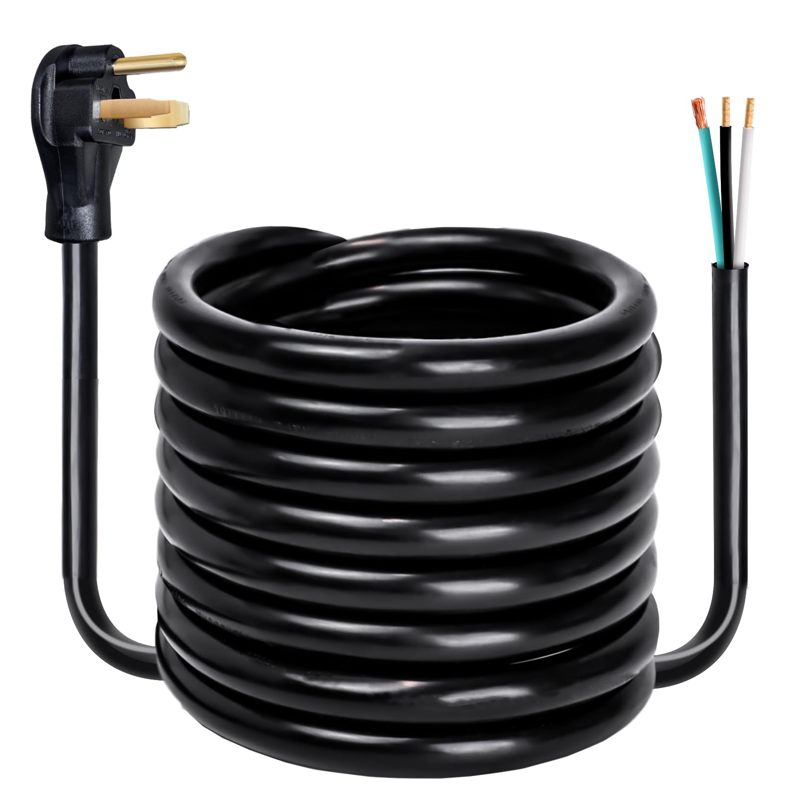 15FT 8 AWG 3 Prong Replacement Power Cord with N6-50P Plug, Heavy Duty 40AMP 250V Extension Cable with Pigtail Open Wiring End - Suitable for TEMPWARE