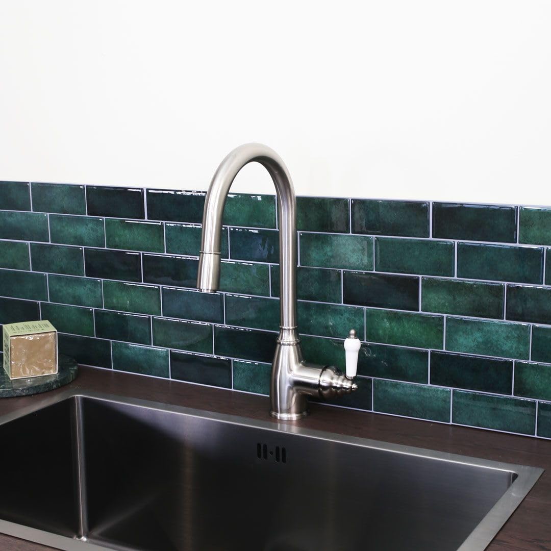 Essebagno Grifo de cocina Ascott con ducha de mano en acero cepillado