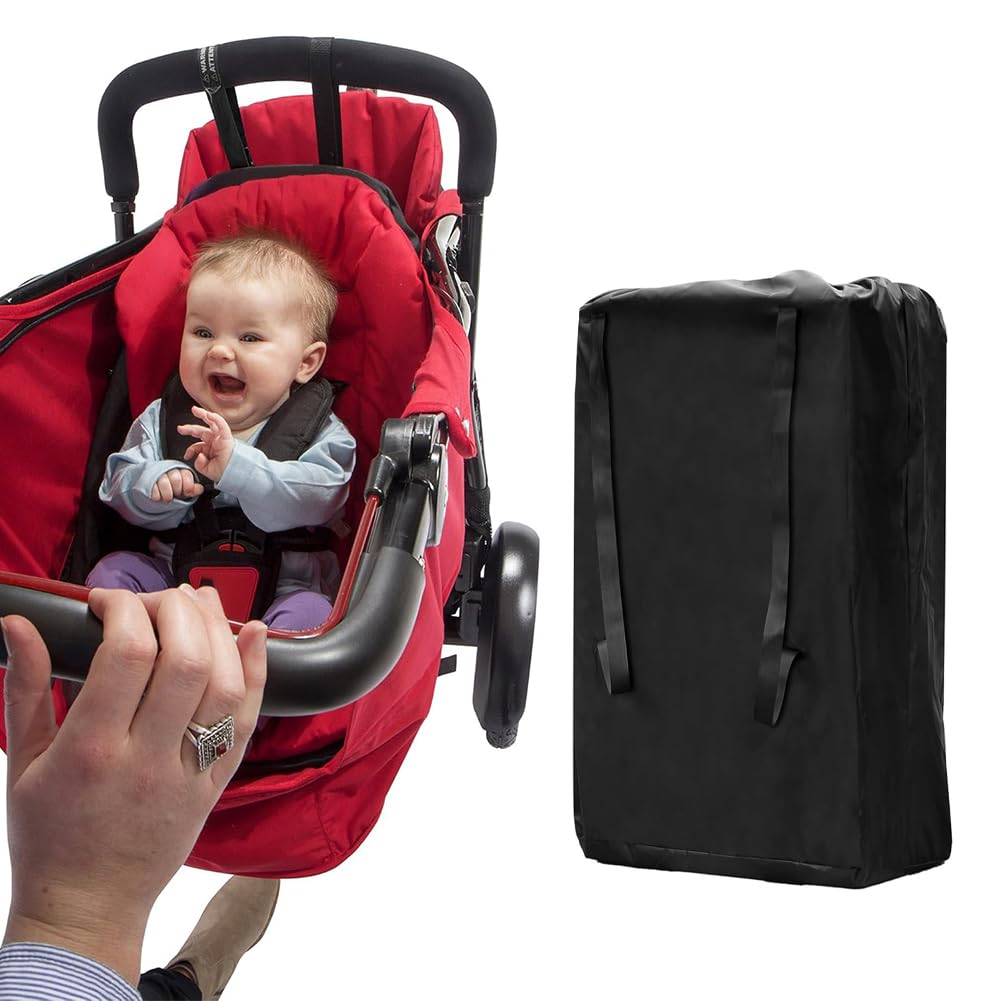 Bolsa Carro Bebe,Universal Bolsa de Transporte Cochecito Bebé Bolsas Impermeable de Viaje para Avión,Bolsas de Viaje para Cochecito,Impermeable Funda Silla Paseo para Coche Infantil, con Correa,Negro — view 4