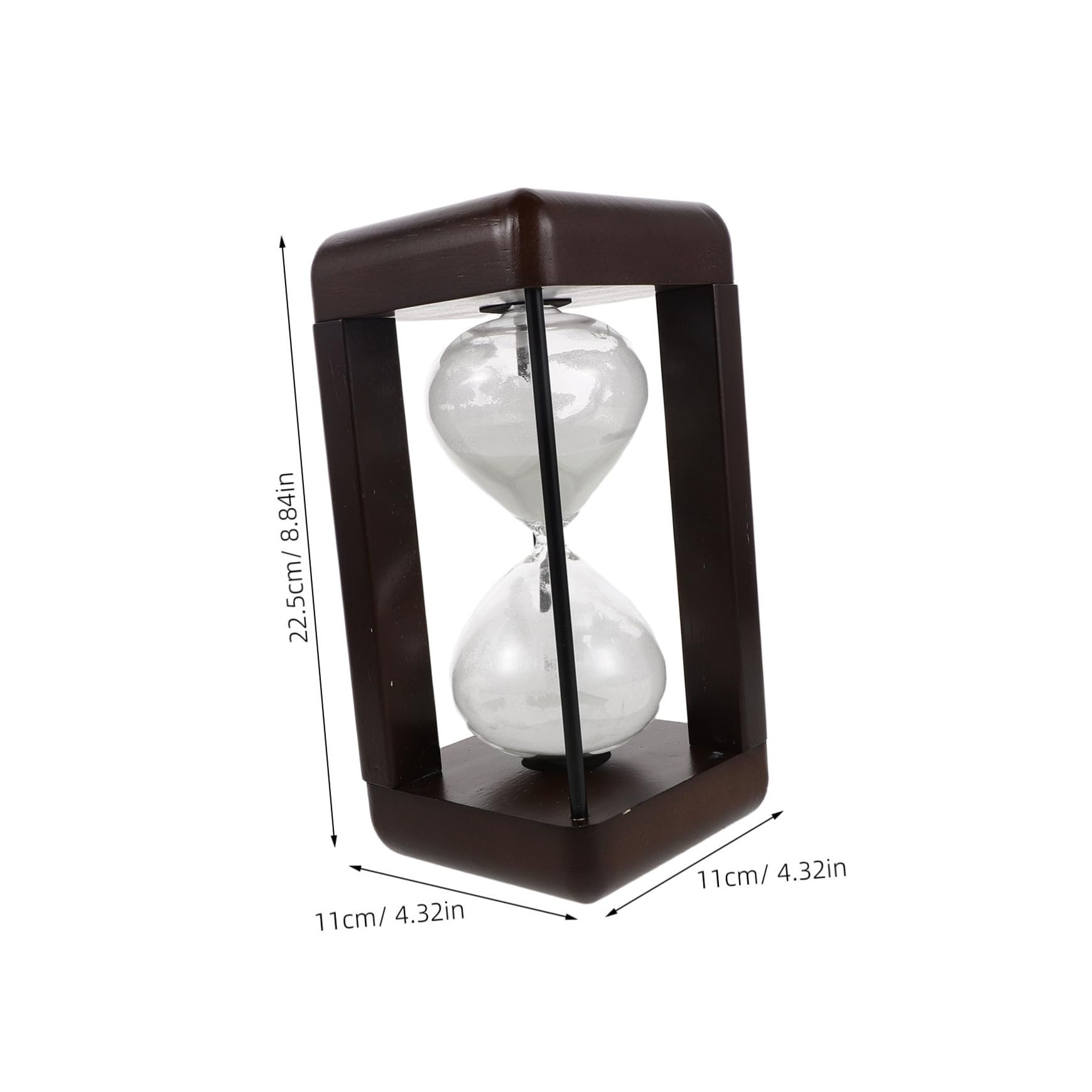 Reloj de Arena de Madera Maciza Blanco, Adorno Vintage de 60 Minutos