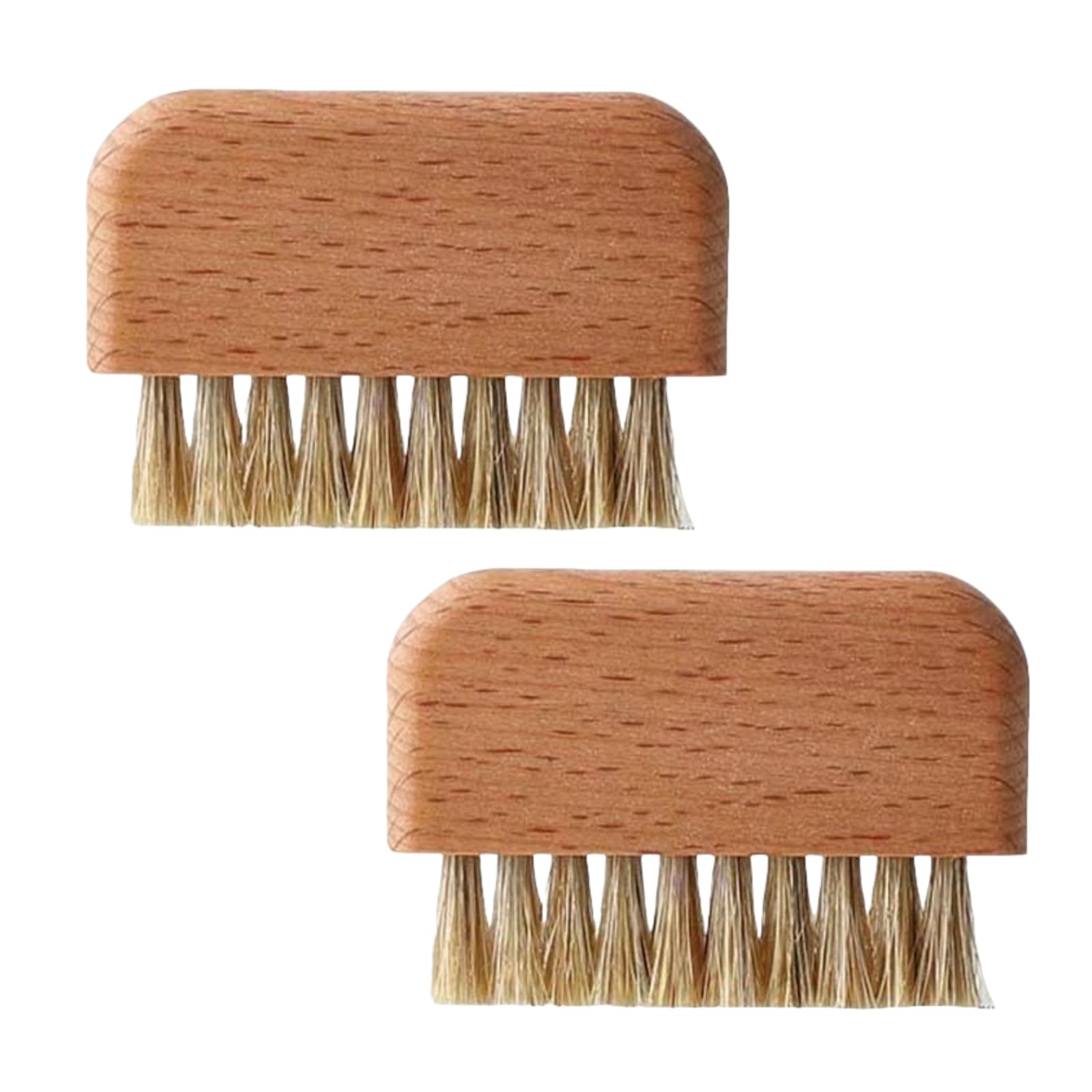 2pcs Wooden Nail Brush, Natural Beech Wood Bristle Nail Brush Non-Slip Fingernail Hand Scrub and Toes Cleaning Tools Accessories