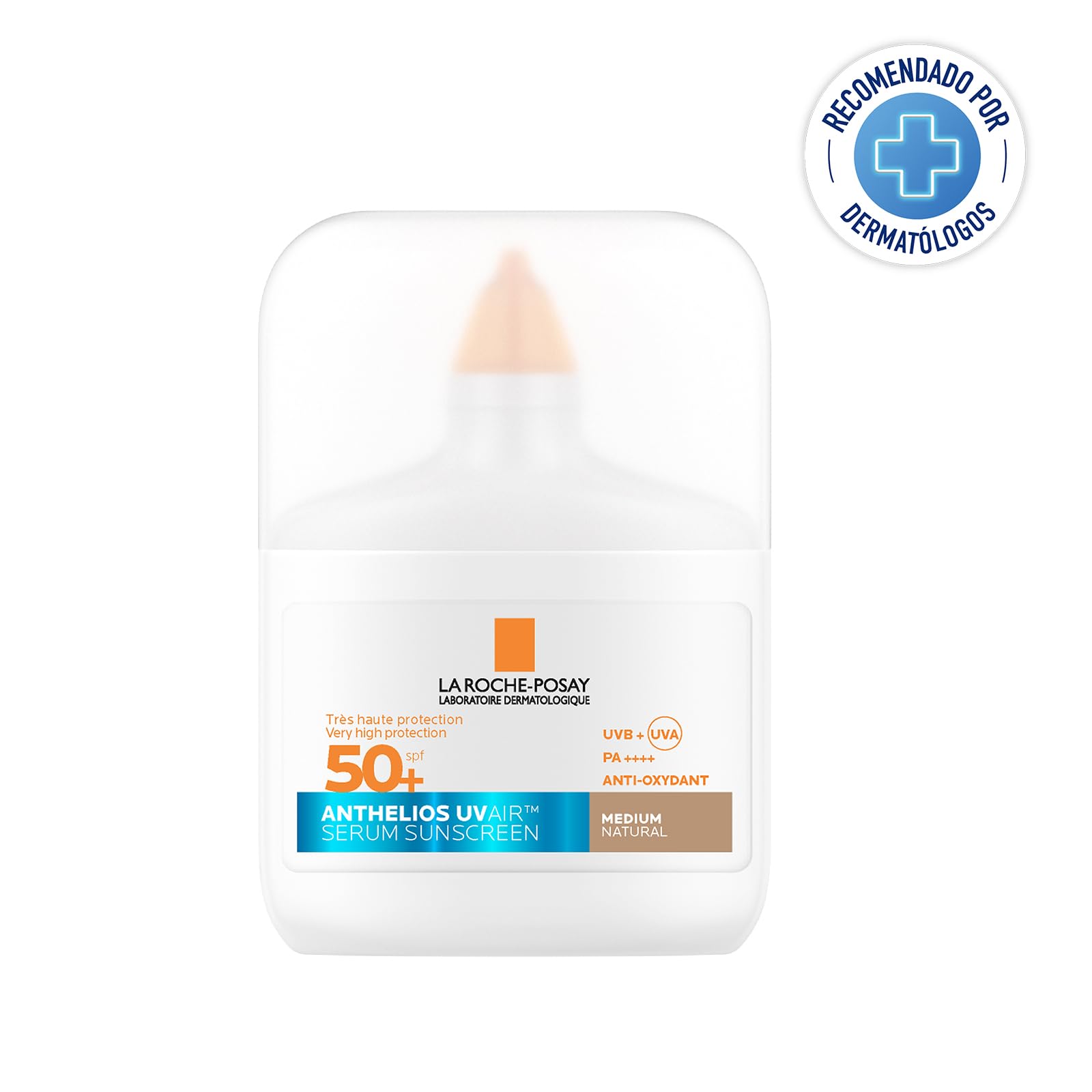 La Roche-Posay Anthelios UVAir SPF50+ Tinted Fluid Medium 50ml – Invisible Weightless Facial Sunscreen with a Natural Medium Tint, Very High UVA/UVB Protection for Sensitive Skin