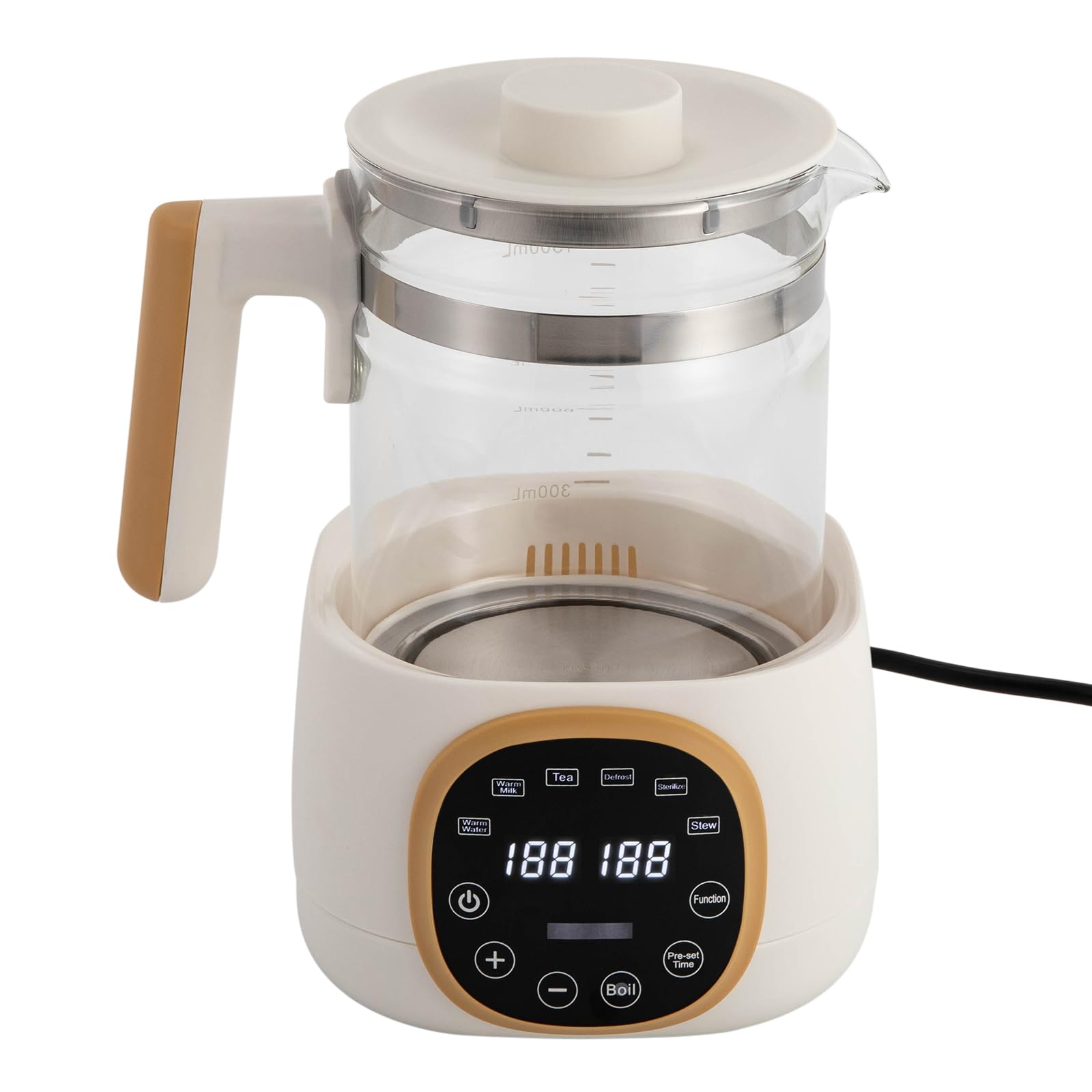 MINRS scaldabiberon per neonati, 72 ore, scaldabiberon per bambini, con funzione di mantenimento in caldo, controllo della temperatura, funzione memoria, display digitali LED, 1,3 l