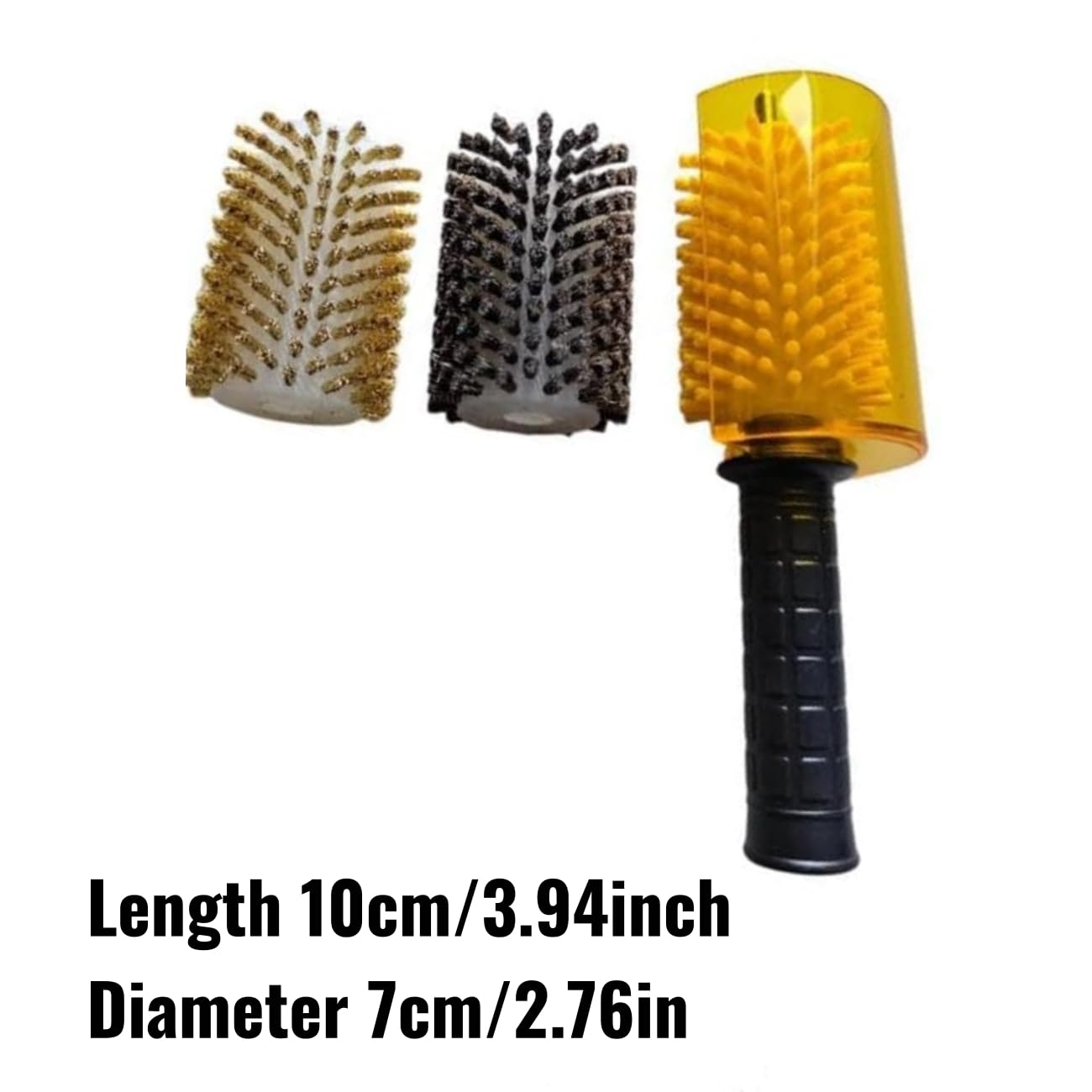 pistro Kit de Brosses à Farter pour Ski et Snowboard - 3 Brosses Rotatives Nylon Laiton CRIN de Cheval avec Poignée et Housse de Protection 10 cm