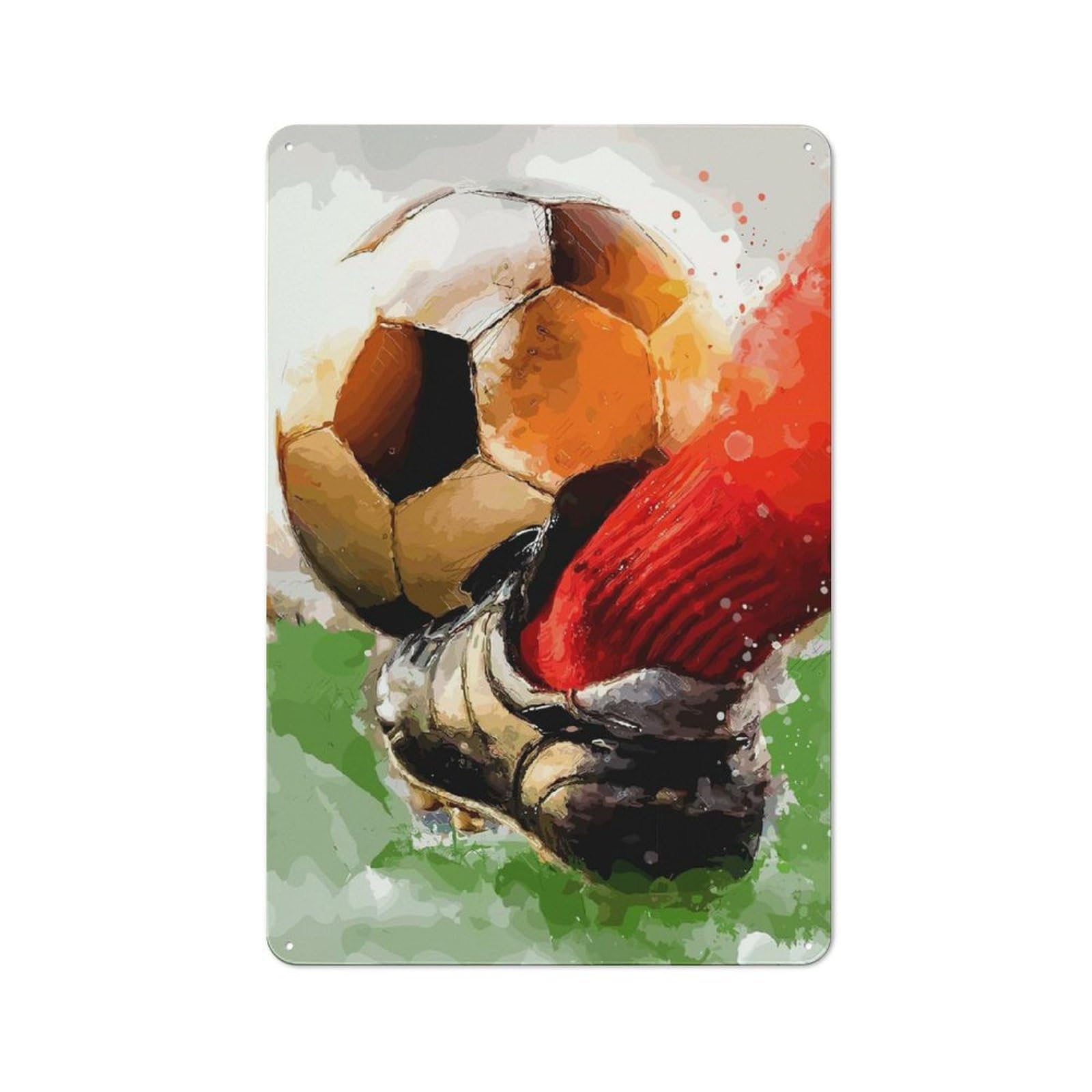 Everyday Soccer Ball Kick Watercolor Art Metal Gift Sign 30x20cm, Room Wall Plaque for Home, Shop, Pub Or Studio Wall