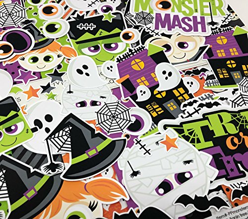 Die Cuts & Paper Set - Monster Mash For Halloween - By Miss Kate Cuttables - 16 Sheets Of 12"X12" Premium Specialty Paper & Over 60 Coordinating Die Cuts - Exclusive Original Matching Set #TOP2