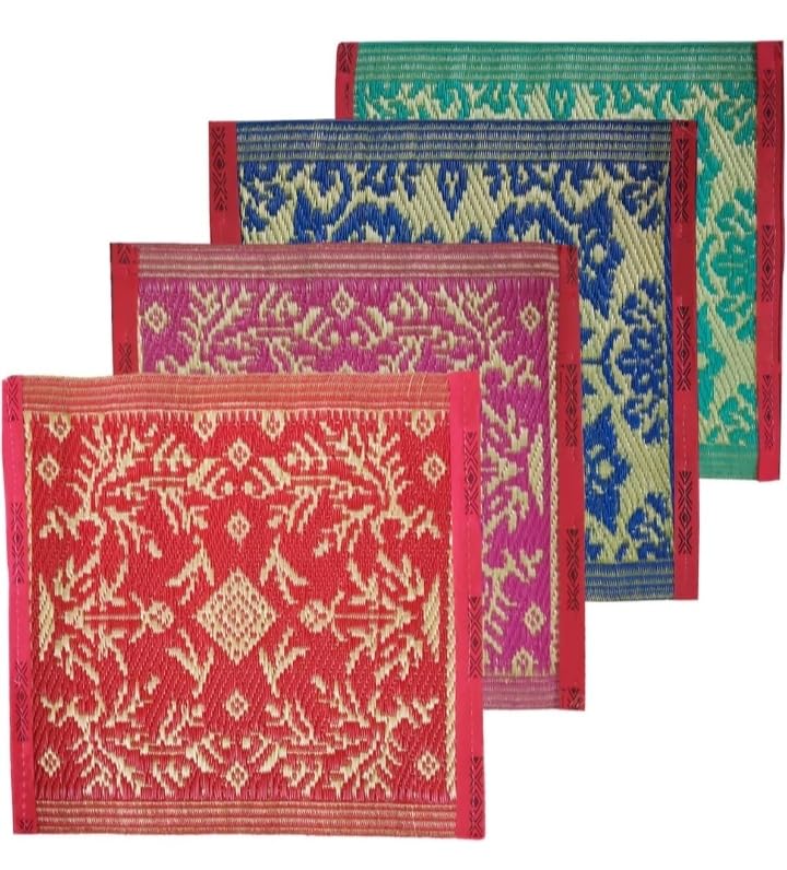 Plastic Aasan Sitting Mat for Pooja & Meditation | Waterproof Floor Mat | Multicolour Traditional Design | Lightweight & Foldable (2, Multicolor)-image-17