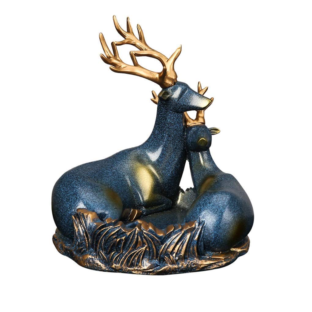 LHQ-HQ Ashtray European Creative Personality Home Ashtray Nordic Desktop Soft Decoration Living Room Deer Simple Decoration (Color : Blue, Size : F)