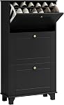 HOMCOM Narrow Shoe Cabinet with 3 Flip Drawers, Modern Shoe Storage Cabinet with Adjustable Shelves for Entryway, Hallway, Holds 12 Pairs of Shoes, White