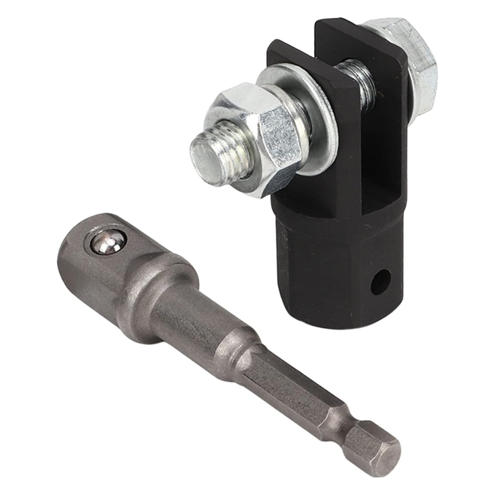 Wjelet 1/2-Zoll Scherenwagenheber Adapter mit 1 Steckschlüssel-Adapter, Metall-Schlagbohrer-Stecknuss-Adapter Aus Chrom-Vanadium-Stahl für Ring Oder Doppelloch Scherenwagenheber