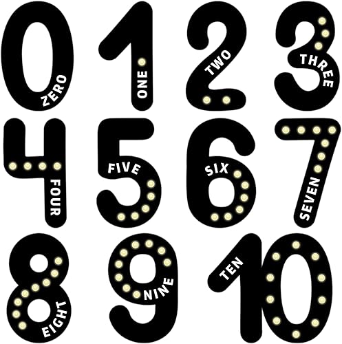 Vista 15 de Qyeahkj Tablón de anuncios de números gigantes, cálidos, bohemios, para aprendizaje educativo, carteles de matemáticas para niños pequeños, póster