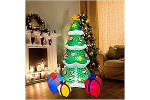 5ft-12ft EZONE Outdoor Christmas Inflatables Self-Inflating Decoration with 60 LED Light