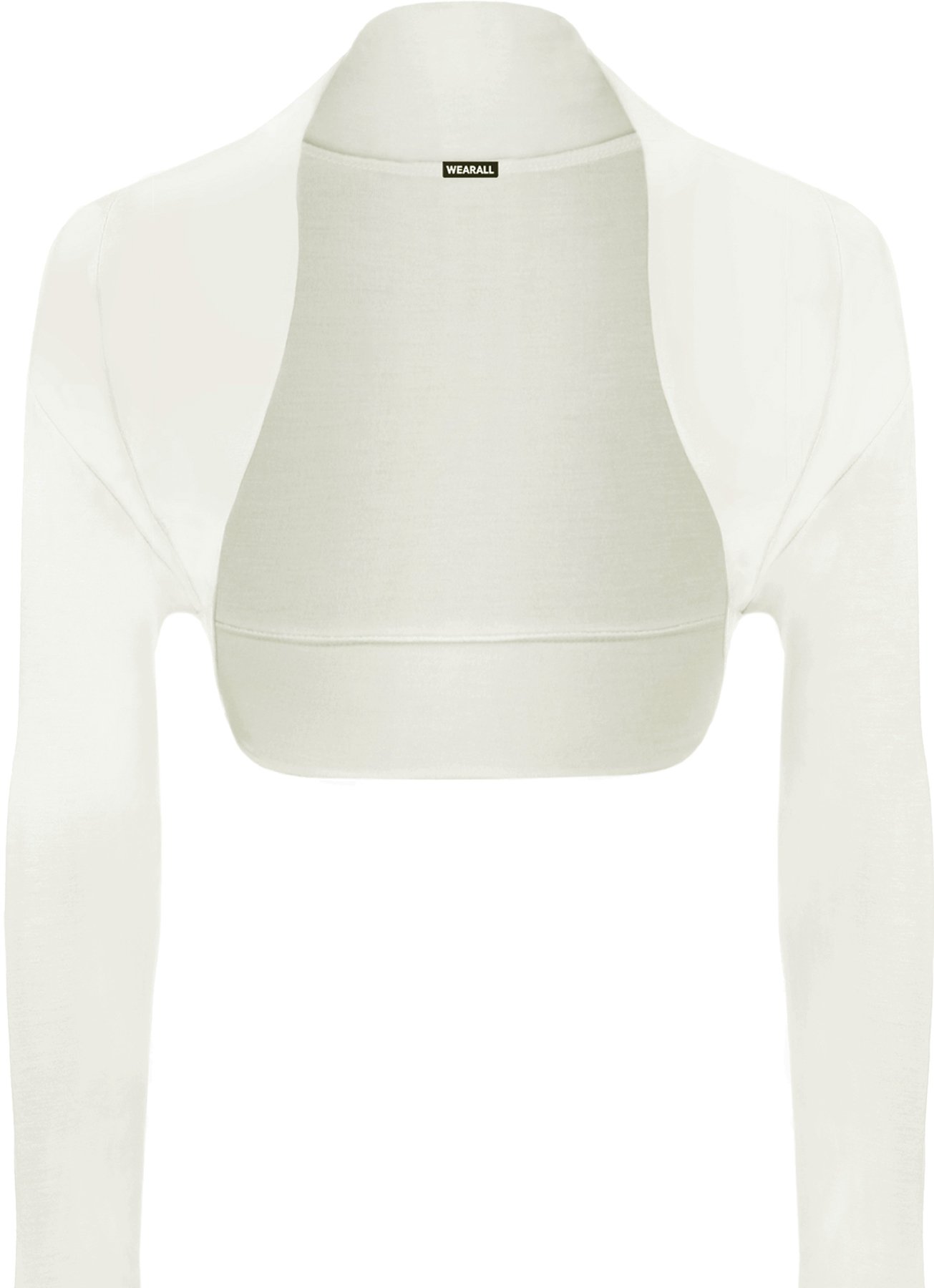 Wearall Women's Cream Long Sleeve Shrug Bolero Cardigan Top 20-22