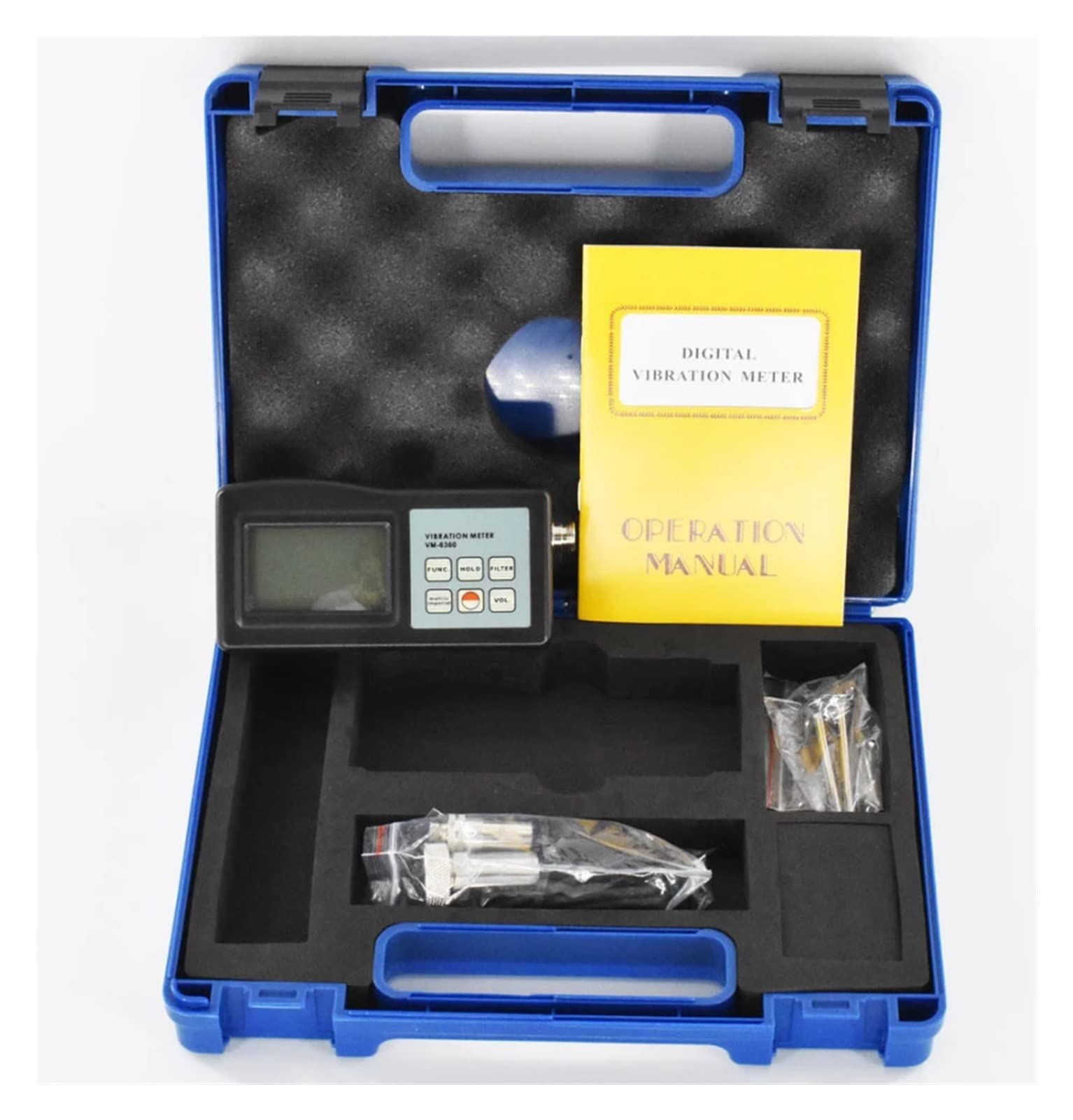 Misuratore Di Spessore Ad Ultrasuoni VM-6360 Tester di misurazione del vibrometro for misurazione delle vibrazioni digitali 10Hz-10kHz for plastica in rame in alluminio in acciaio metallico Misurazion