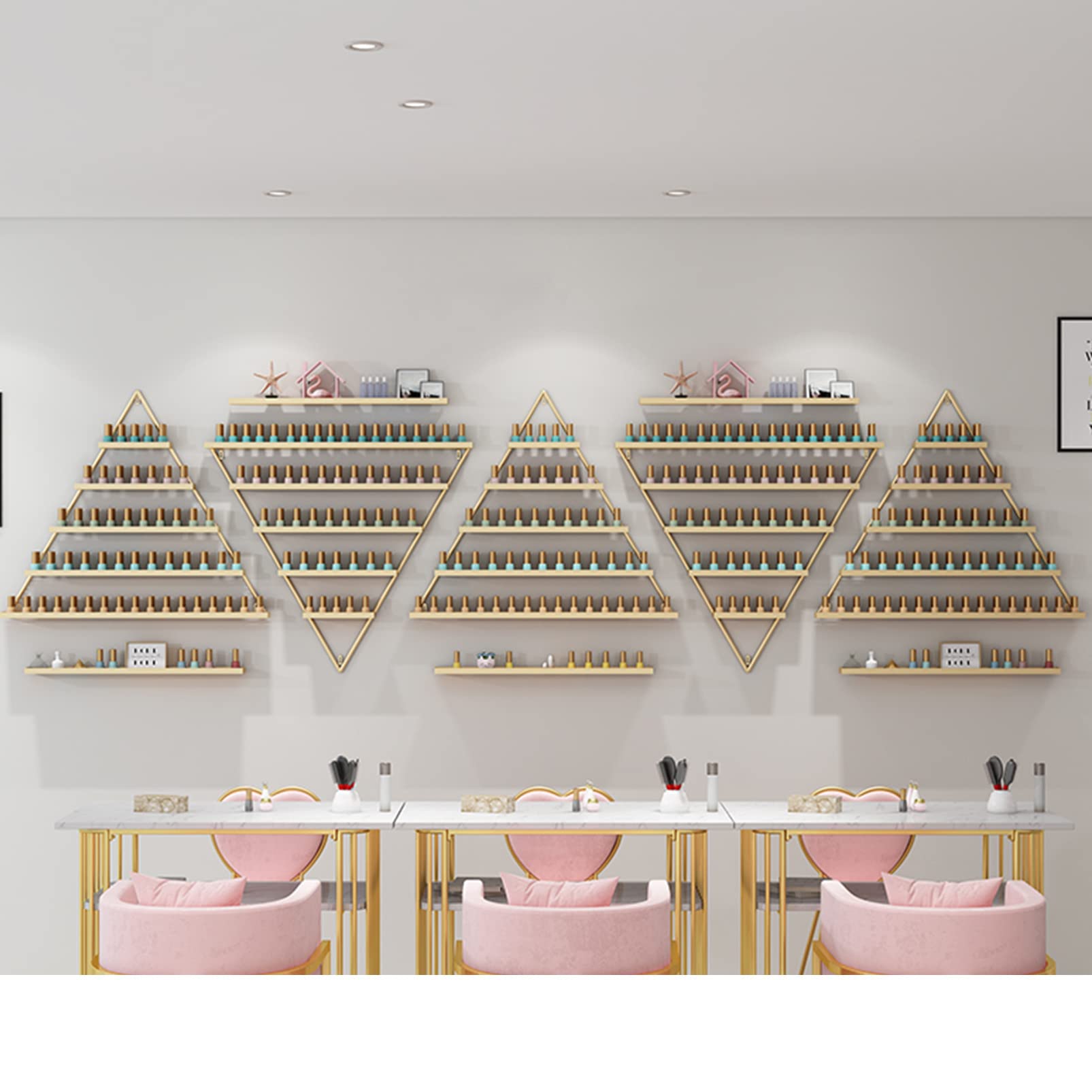 Nail Polish Organizer Wall Mounted Metal Nail Polish Rack Essential Oils Storage Combination Shelf Makeup Bottles Display Shelves