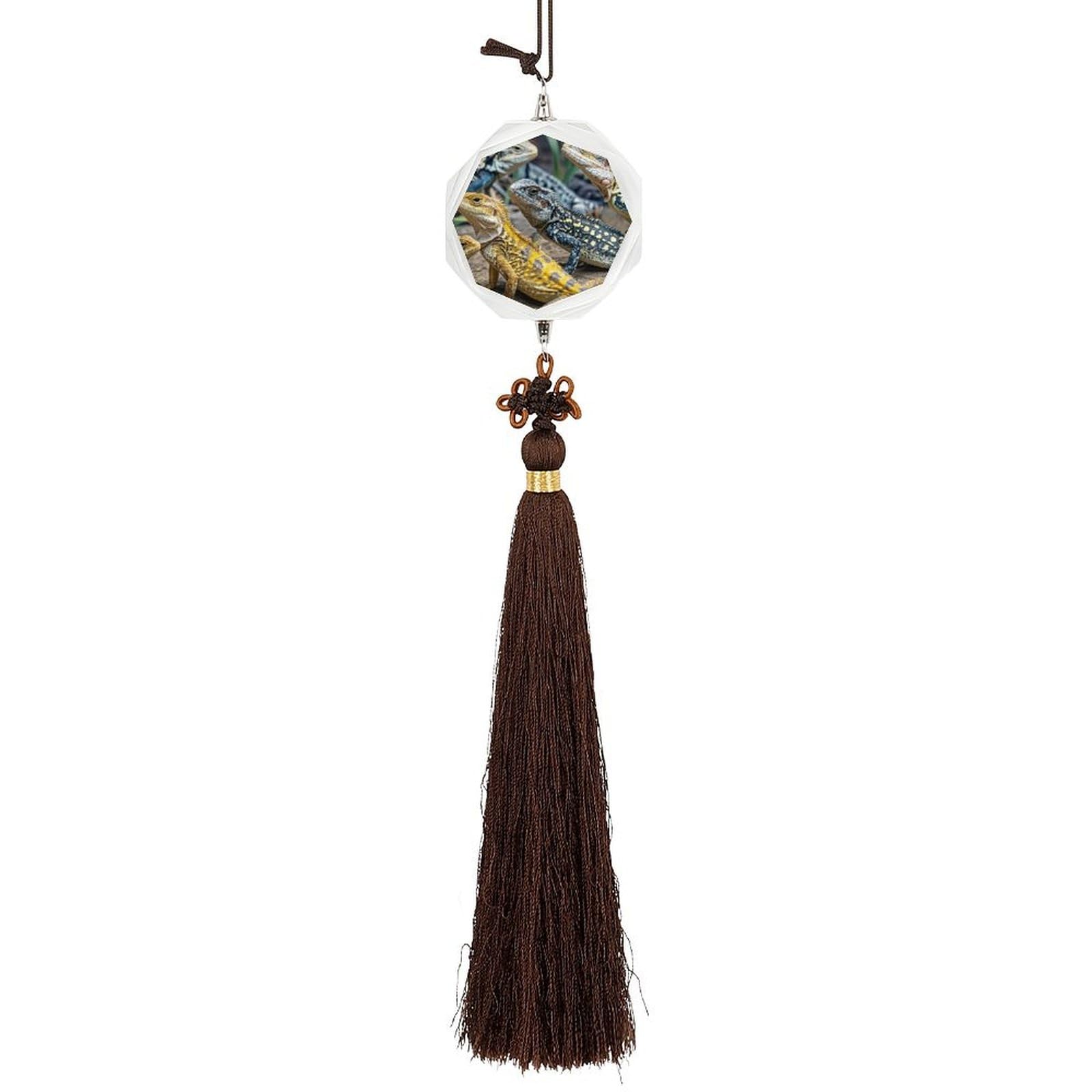 Crystal Auto Pendant Charms Hexagon Crystal Car Rear View Mirror Charms Different Types of Lizard Auto Hanging Interior Ornament Pendant Car Interior Accessories for Women Men CarCharms Decor