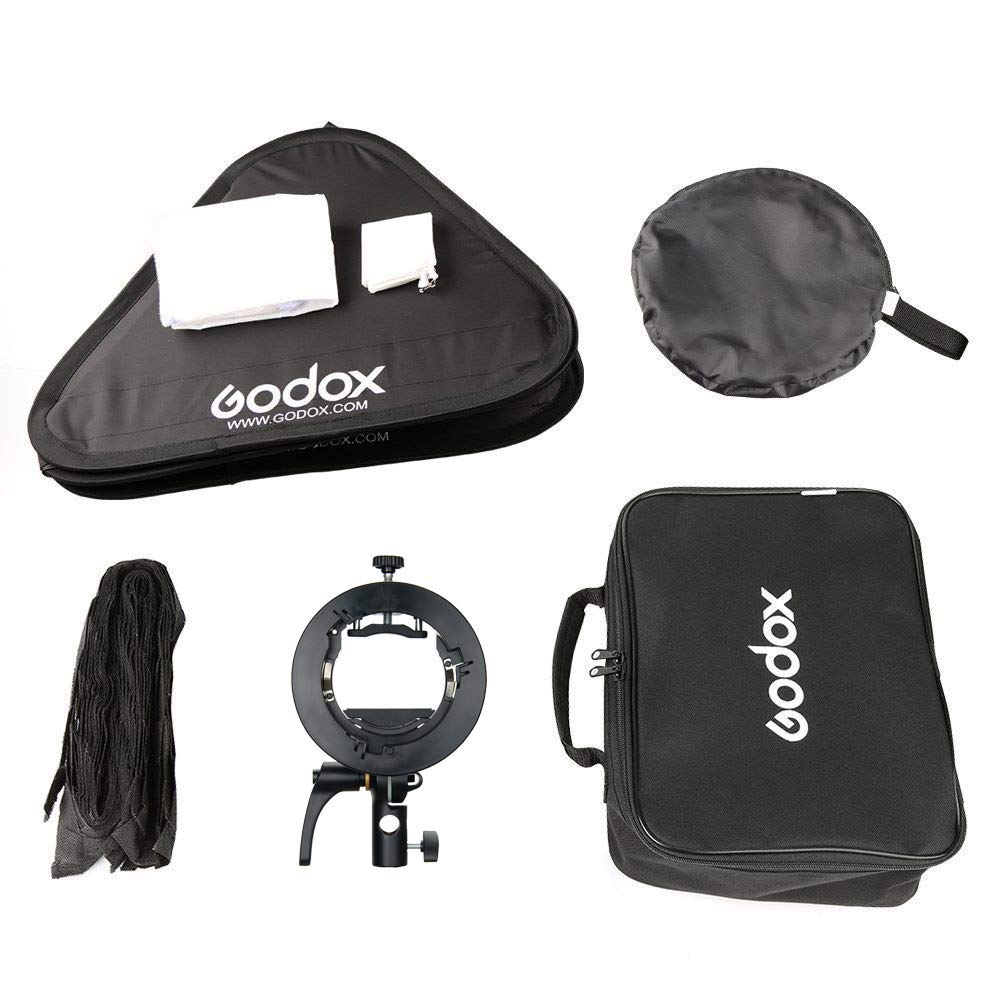 Godox Support de Montage S2 Bowens avec Grille nid D'abeille Pliable pour Boîte à Lumière 60 x 60 cm pour Godox V1 AD400Pro AD200Pro AD200 V860II TT685 TT600 TT350 Flash Speedlite