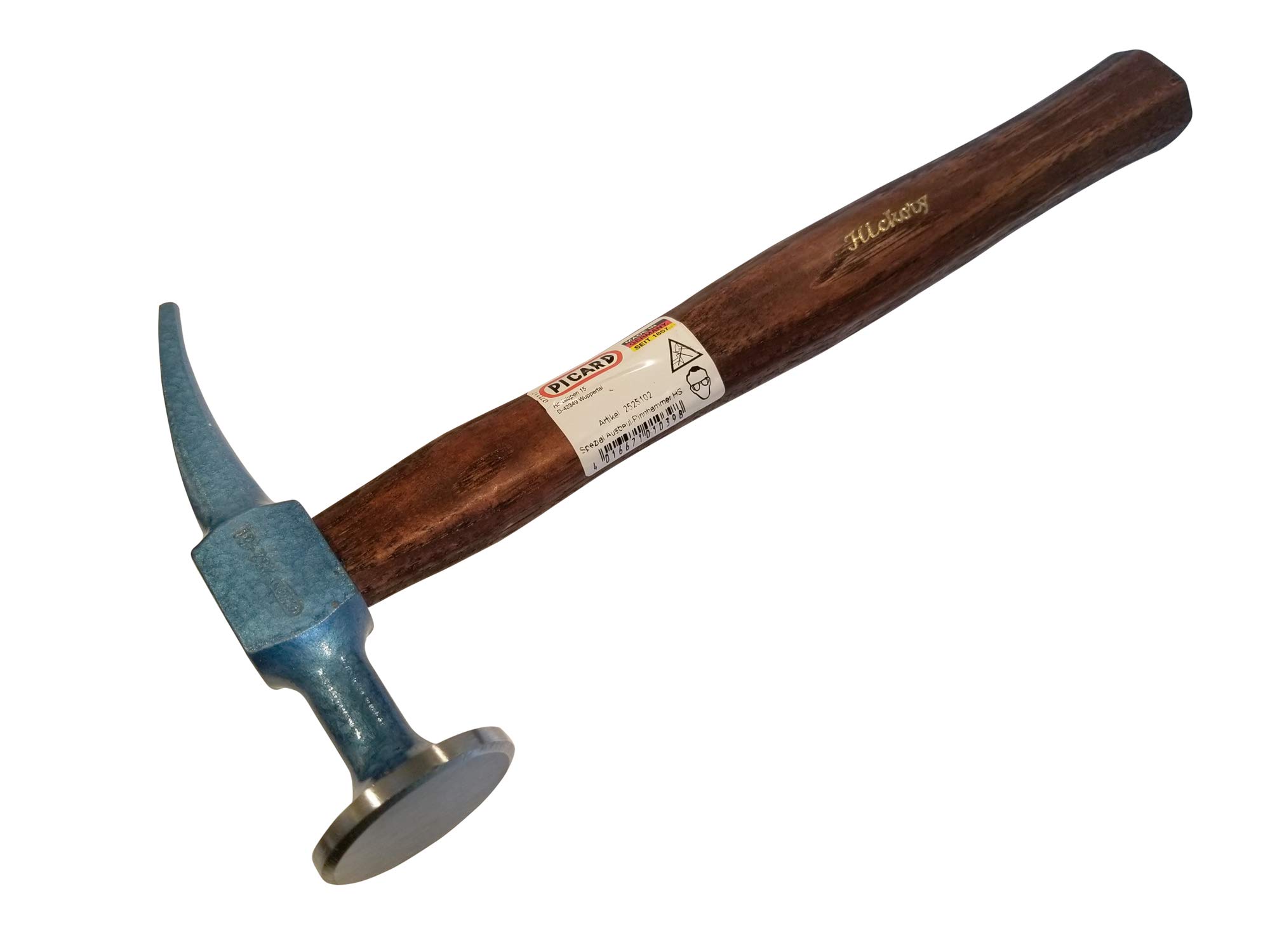 Picard Cross Peen & Finishing Hammer 330g – Planishing Tool with Smooth Face & Thin Cross-Peen, Dual-Curved Hickory Handle with Octagonal Grip, Professional Auto Body Work – 2525102