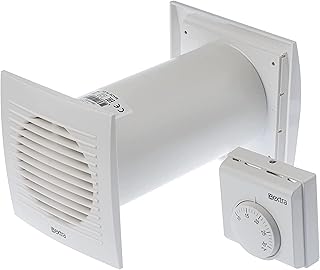 Répartiteur de chaleur Ø 100 mm avec thermostat - Ventilateur blanc - Échangeur de chaleur