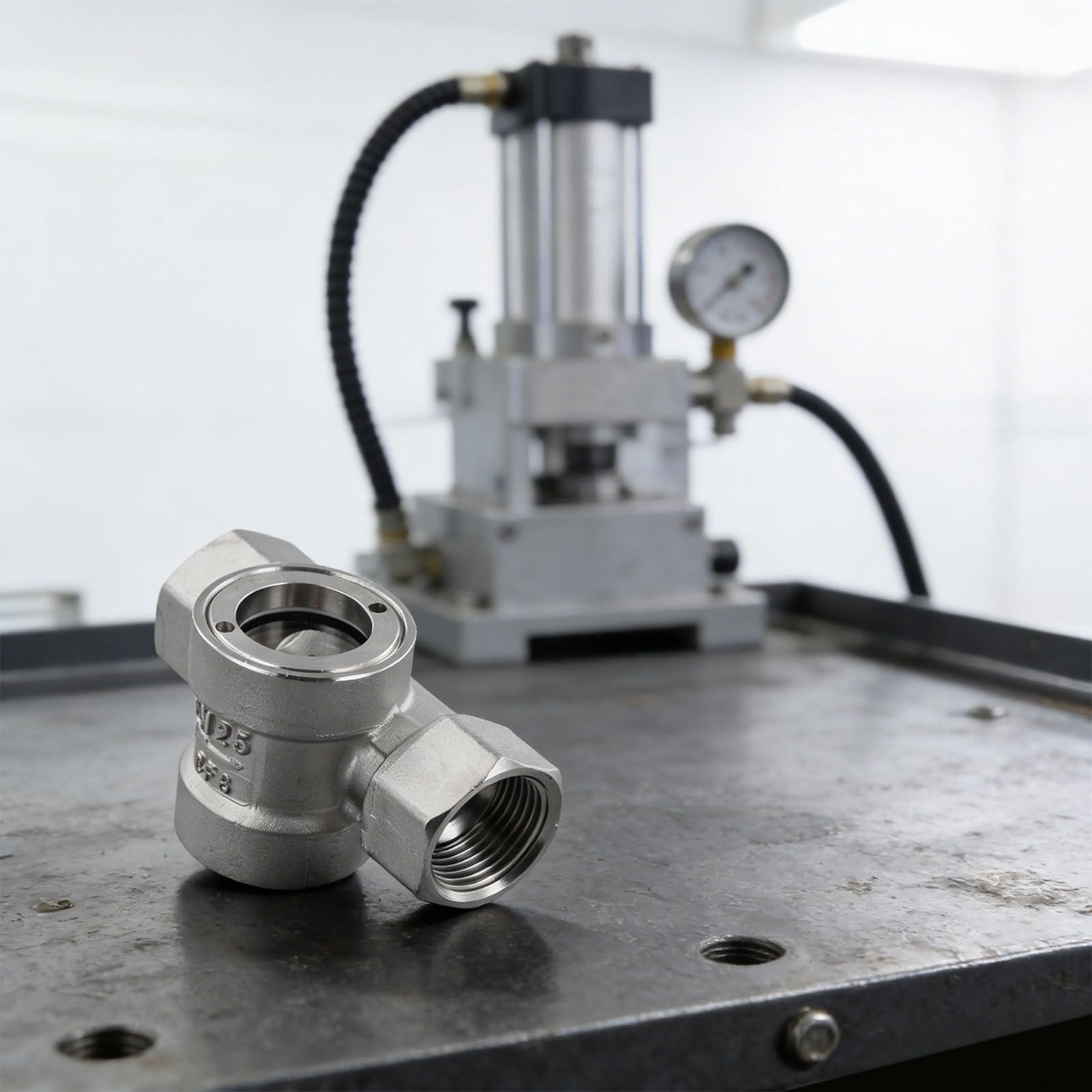 Indicateur de débit d'eau en acier inoxydable 304, verre de visée de tuyau fileté, visualiseur de débit à turbine, jauge de débit DN10 DN50, débitmètre alcalin acide (DN25)