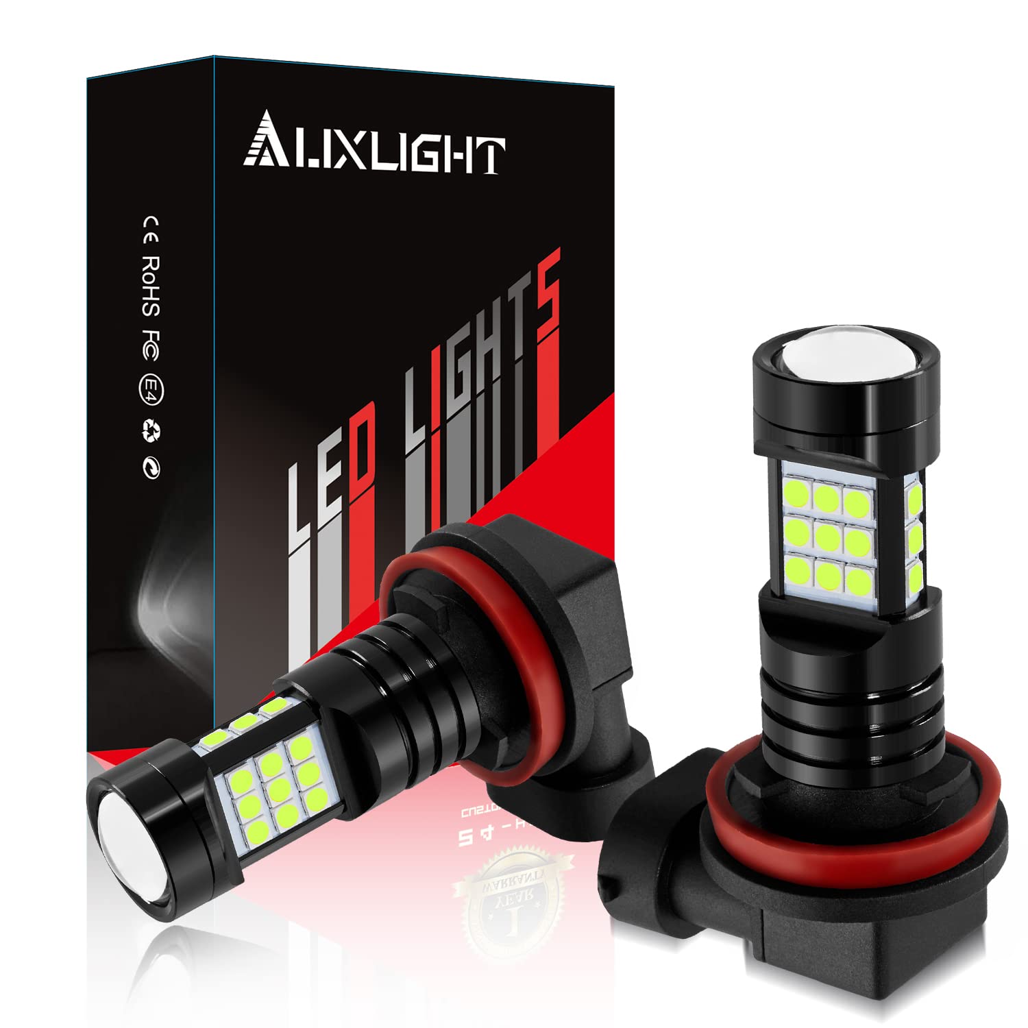 AUXLIGHT H11 LED Fog Light DRL Bulbs, 2400 Lumens Extremely Bright H8 H11LL H8LL H16(Japanese) Bulbs Replacement for Cars, Trucks, Ice Blue