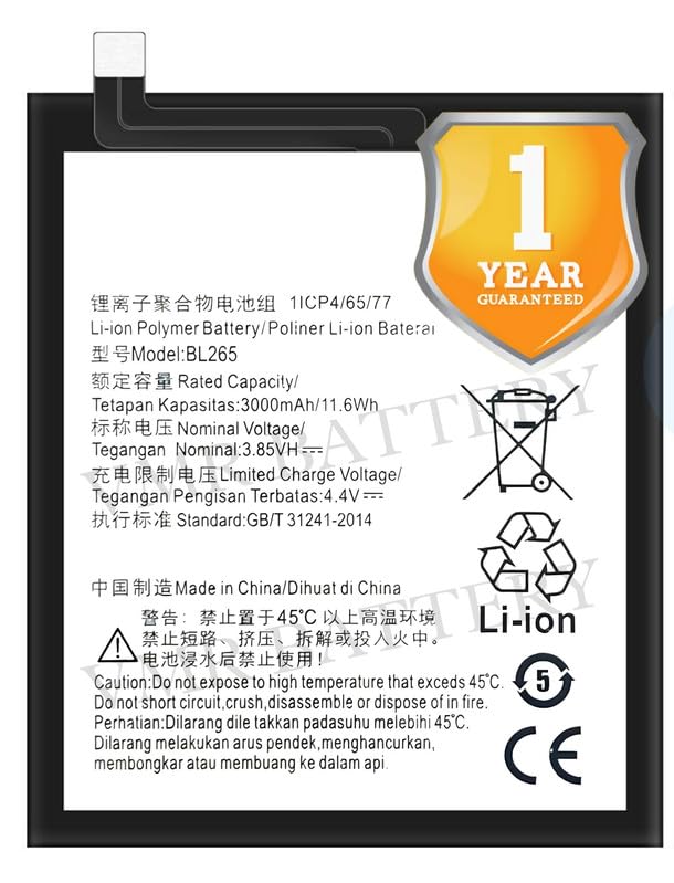 Image of Original BL265 Battery Compatible for Motorola Moto M (XT1662, XT1663) - (3000mAh) - 1 Year Warranty