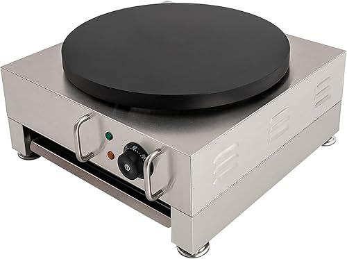 Miniatura 8 de Máquina eléctrica de crepas de 16 pulgadas, máquina de panqueques de temperatura ajustable con bandeja antiadherente para crepé, con esparcidor de
