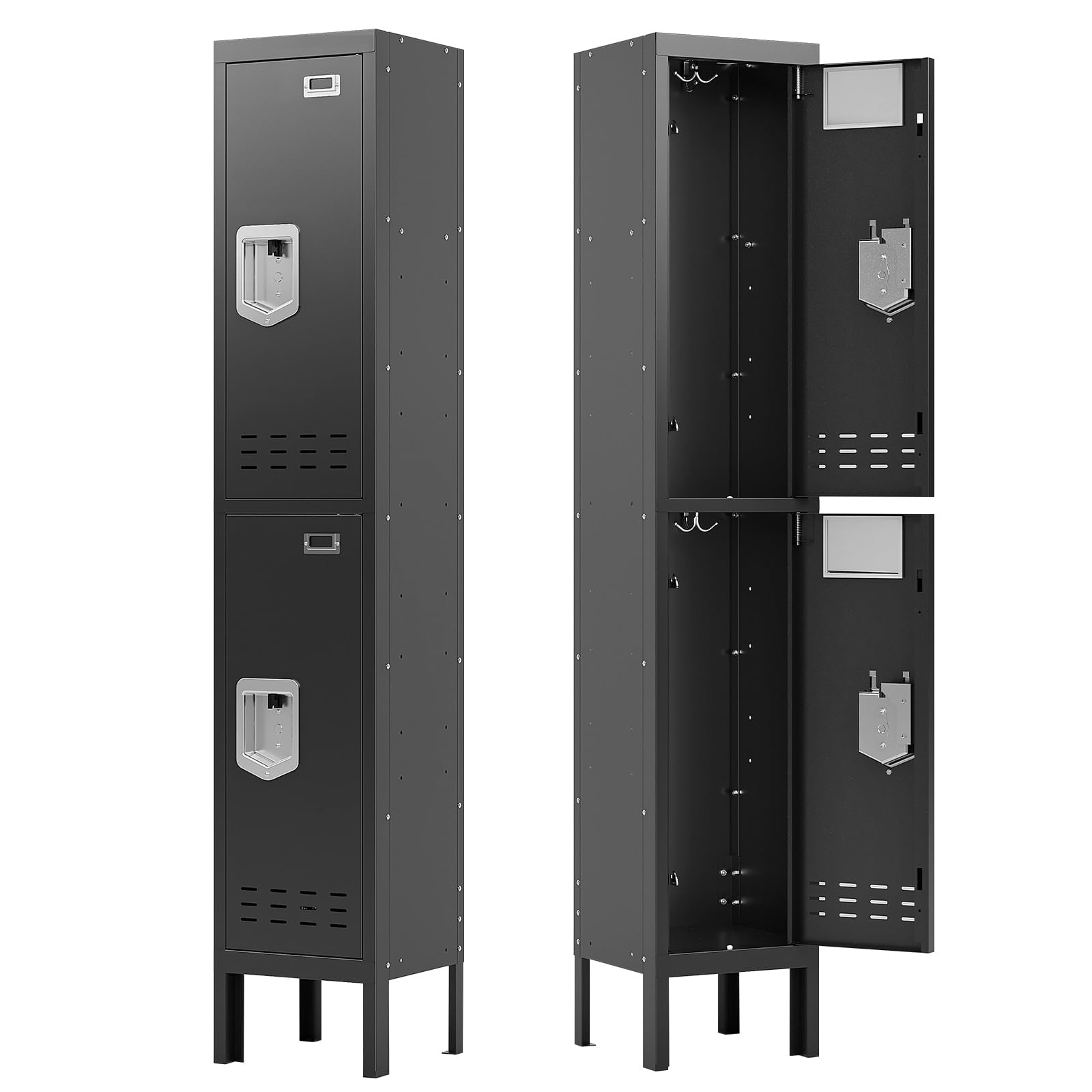 BUTISOW Metal Lockers - 66" Height Steel Lockers for Employees with 2 Door Storage Locker with Card Slot for Employees Gym School Home Office Garage - Assembly Required