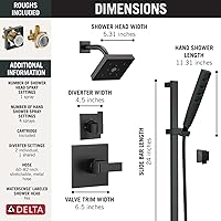 Vista 5 de Delta Faucet Ara - Kit de moldura desviadora de mango de ducha de 3 ajustes, kit de moldura de válvula desviadora cromada, desviador de ducha de 3