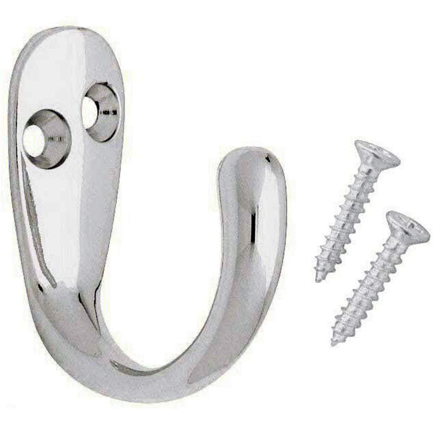 Fort Fasteners Single Hook Chrome Plated Robe Hooks Single Chrome Plated Pack Of 2