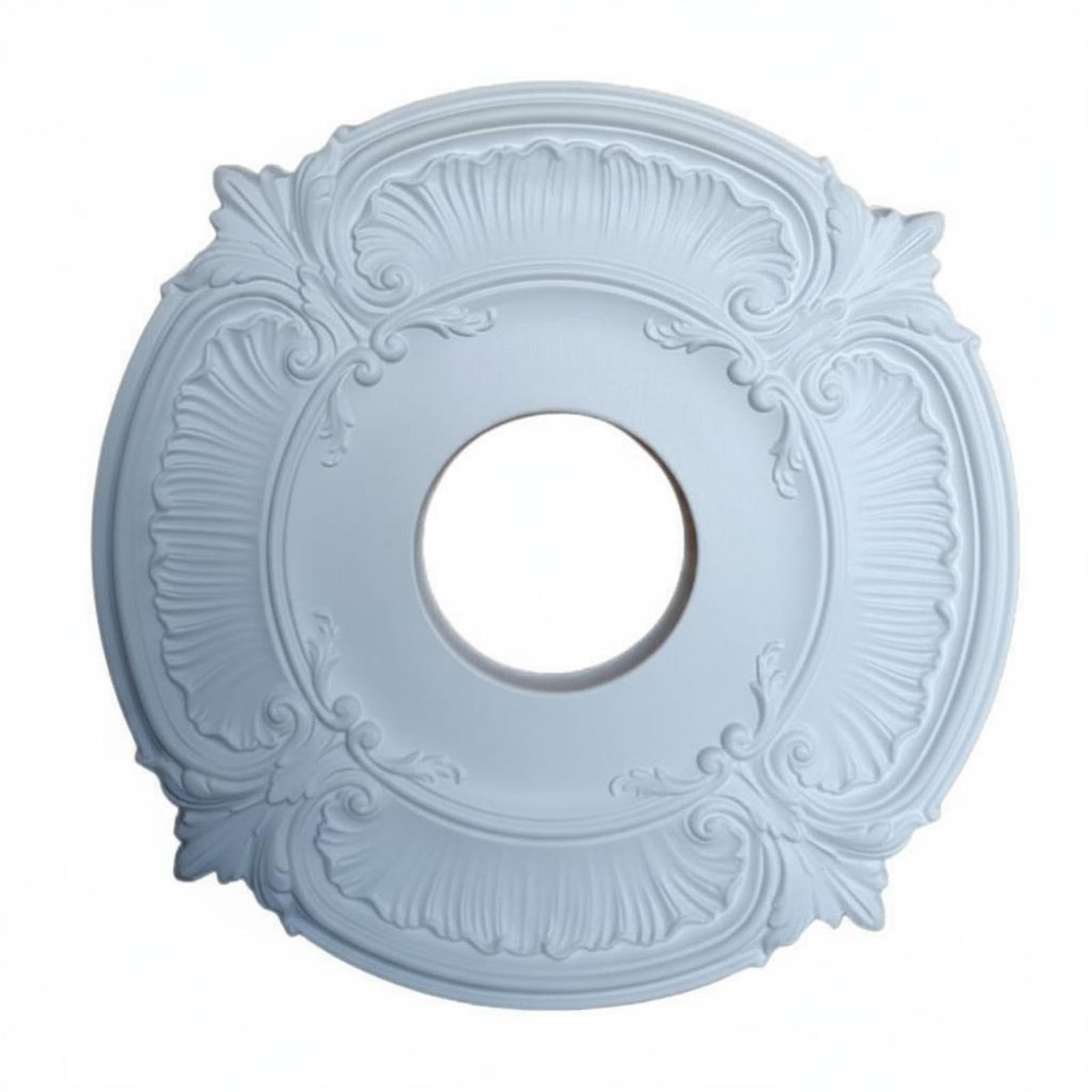 Round PU Overhead Medallion Ornate Decorative Overhead Medallion Raised Relief Lighting Plate-image-0