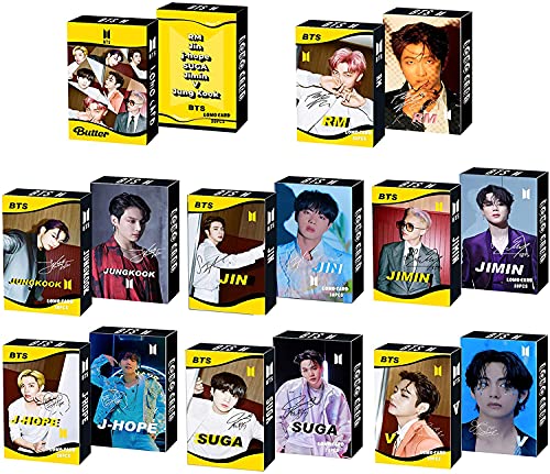 8 Pack/240 Pcs BTS Merchandise Lomo Card KPOP Photocards Butter Greeting Card with Postcards Box