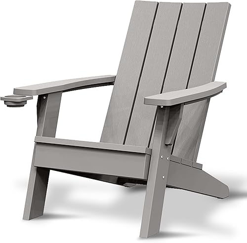 SereneLife Silla Adirondack plegable de madera para patio al aire libre, patio, jardín, playa y patio trasero, resistente a la intemperie, 300